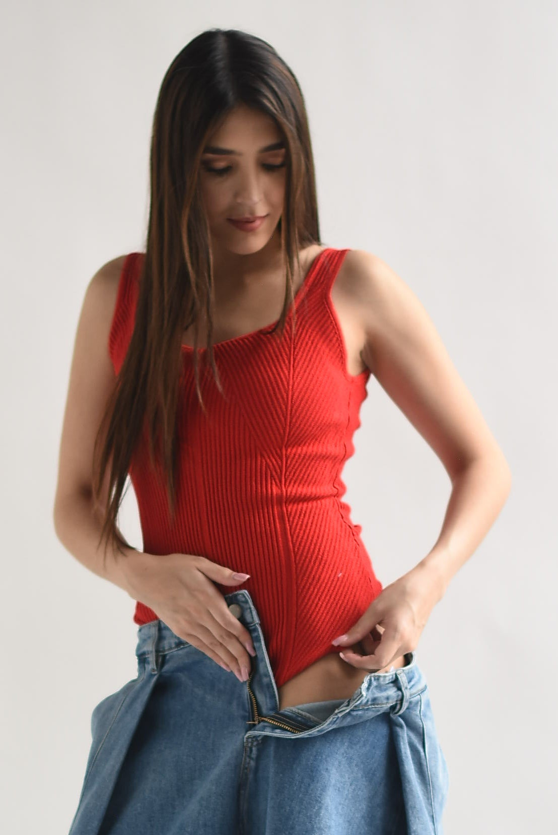 Body cuello cuadrado punto acanalado