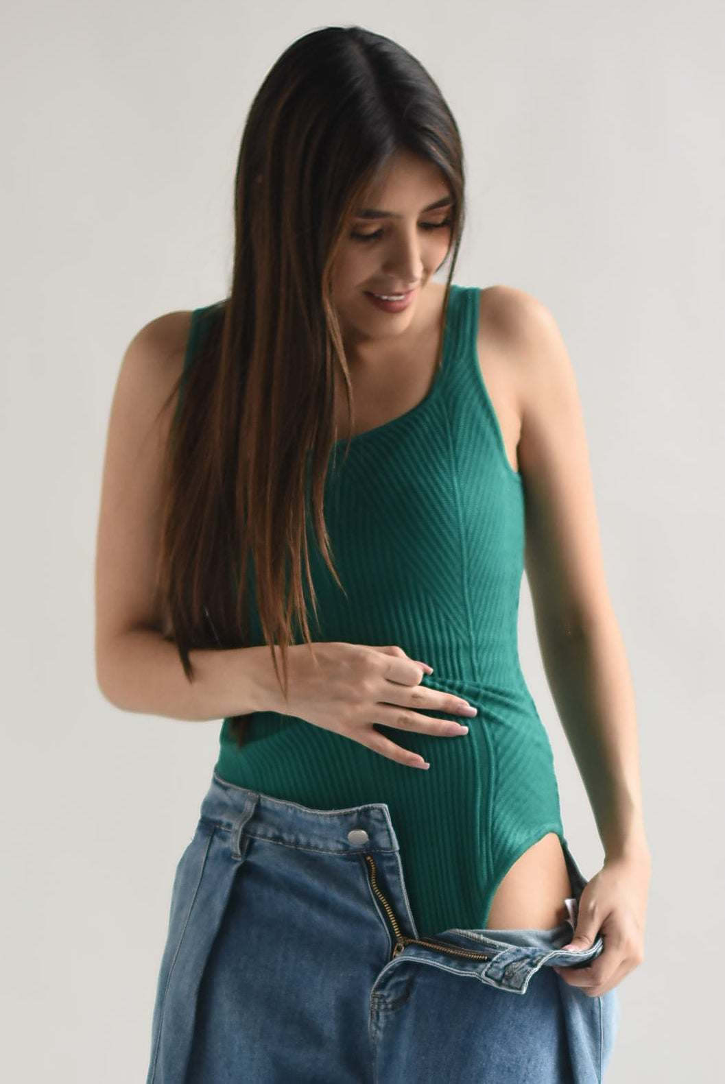 Body cuello cuadrado punto acanalado