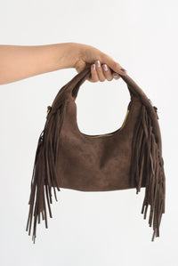 Fashion Styled Bolsa suede flecos Espresso