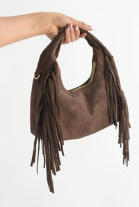 Fashion Styled Bolsa suede flecos Espresso