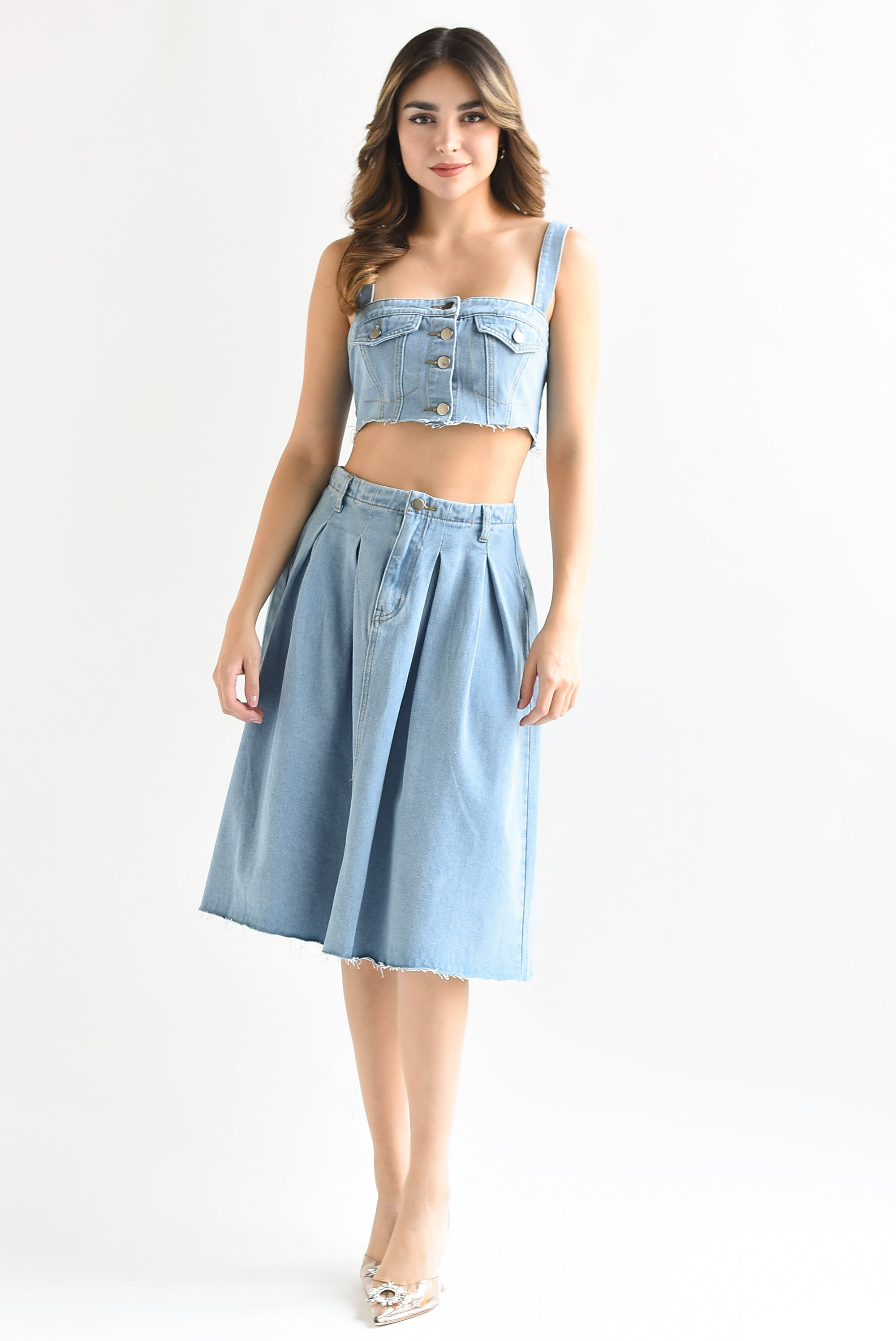 Set Falda A y Top Denim