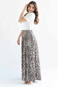 Fashion Styled Pantalón wide leg Leopardo Ivory