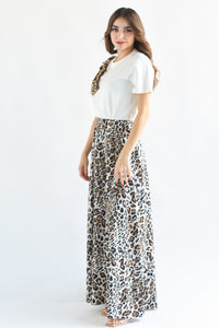 Fashion Styled Pantalón wide leg Leopardo Ivory