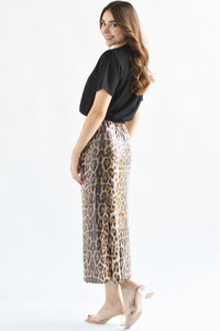 Fashion Styled Falda midi Leopardo con lentejuela