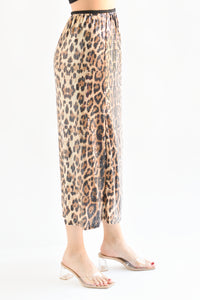 Fashion Styled Falda midi Leopardo con lentejuela