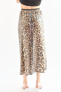 Fashion Styled Falda midi Leopardo con lentejuela