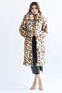 Fashion Styled Abrigo faux fur Leopardo