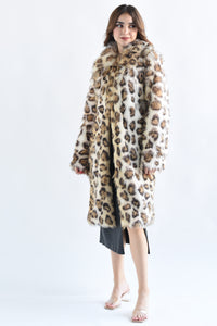 Fashion Styled Abrigo faux fur Leopardo