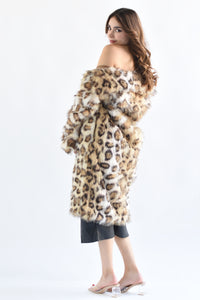 Fashion Styled Abrigo faux fur Leopardo