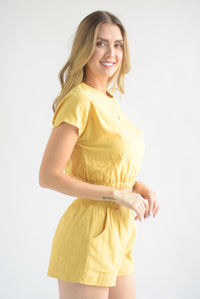 Fashion Styled Set Short y Blusa lino Amarillo Mango