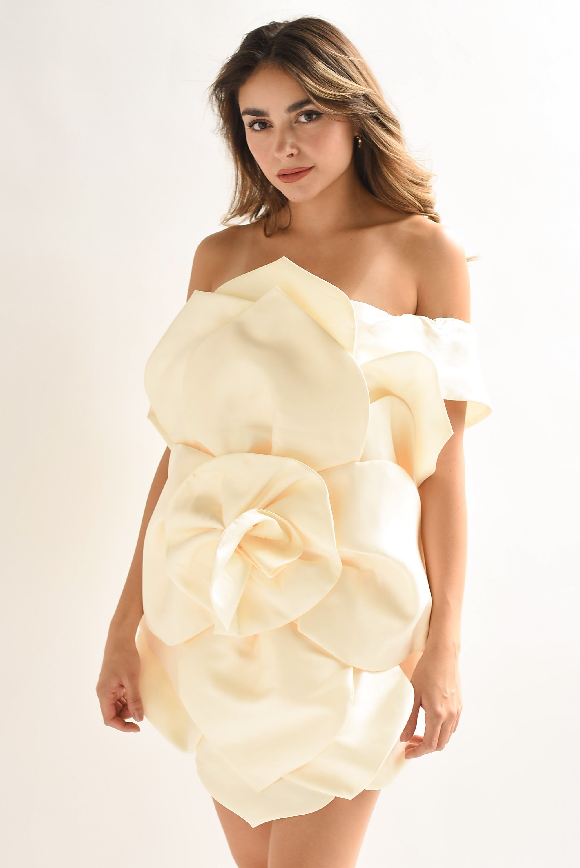 Vestido maxi flor Ivory