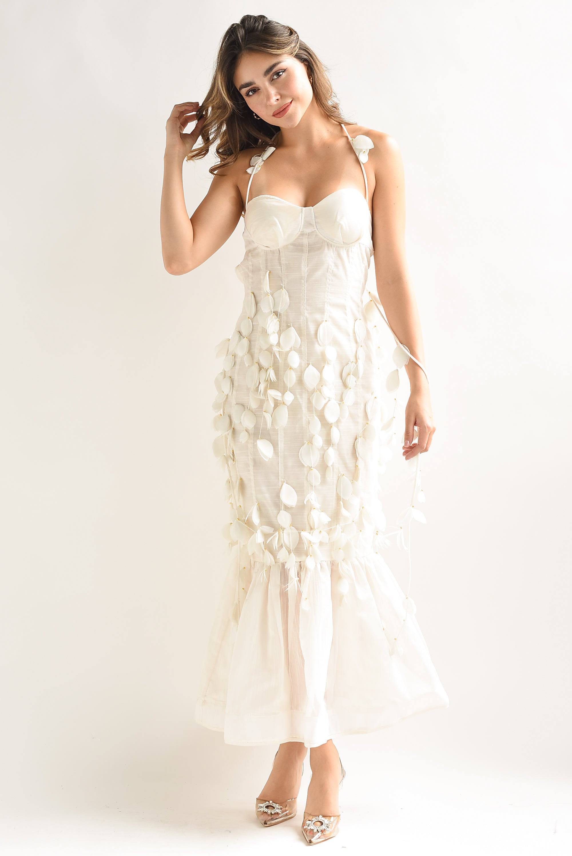 Vestido cut out hojas