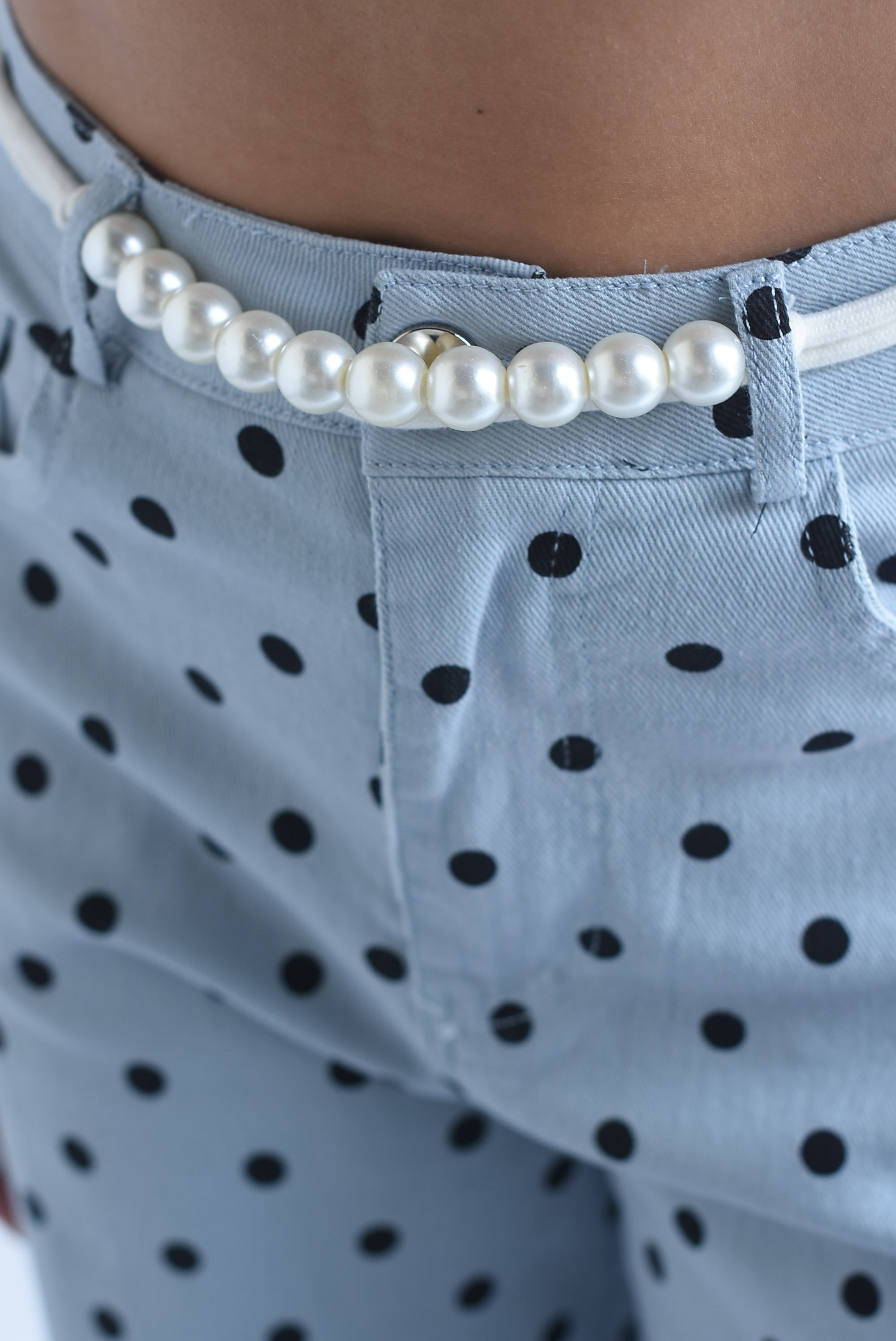 Jeans barrel polka dots jareta perlas