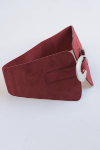 Fashion Styled Cinturón ancho elástico suede Vino