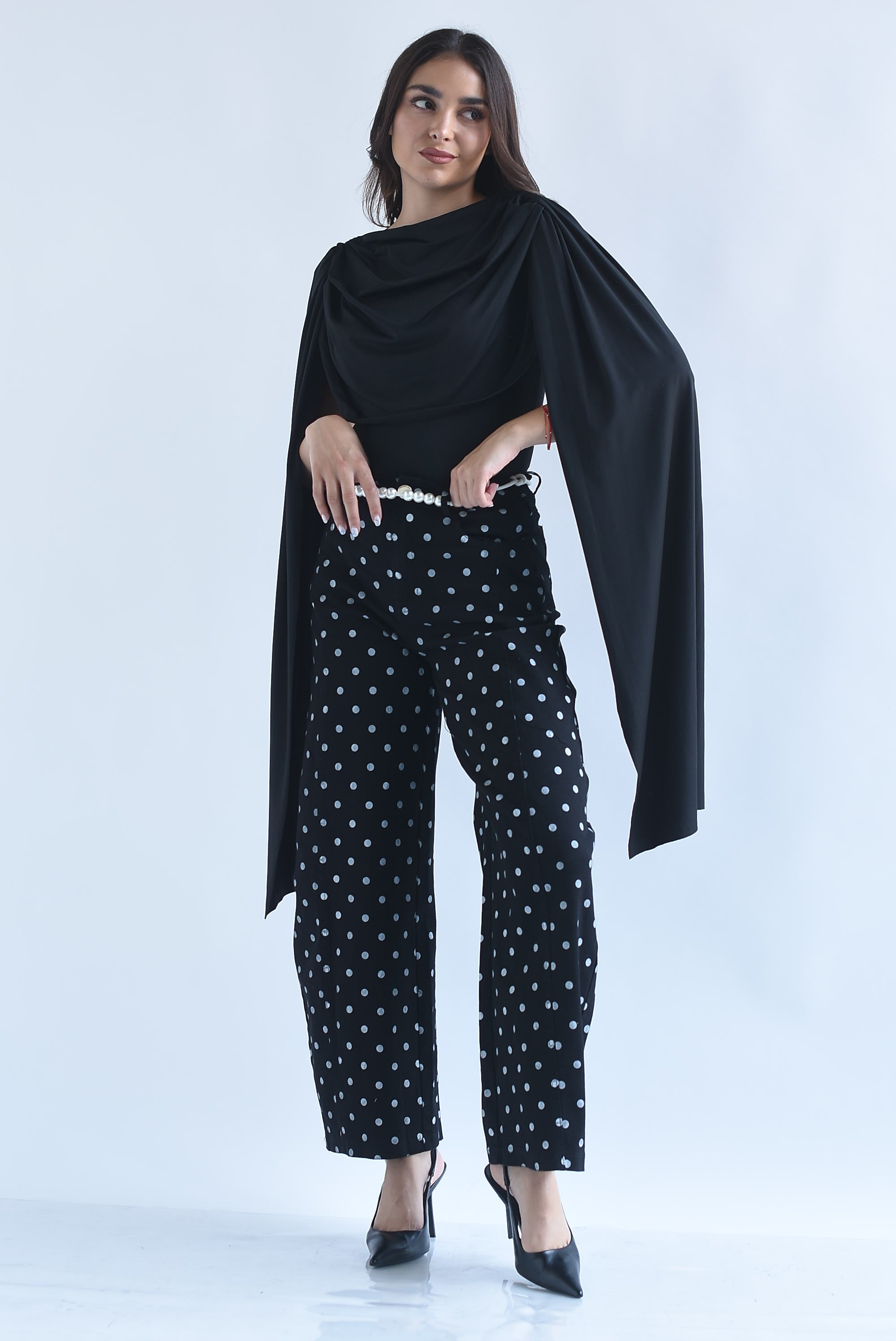 Jeans barrel polka dots jareta perlas