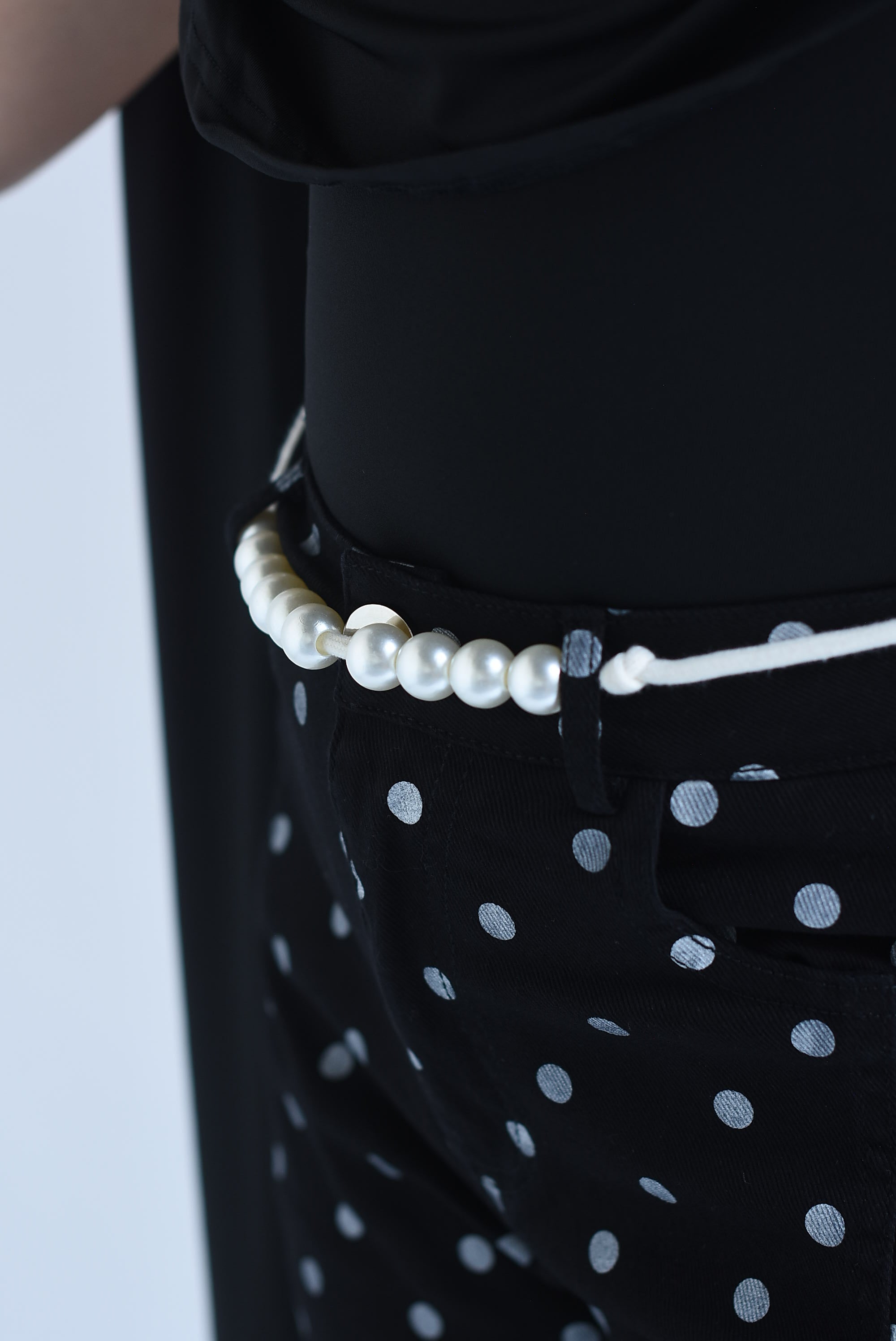 Jeans barrel polka dots jareta perlas