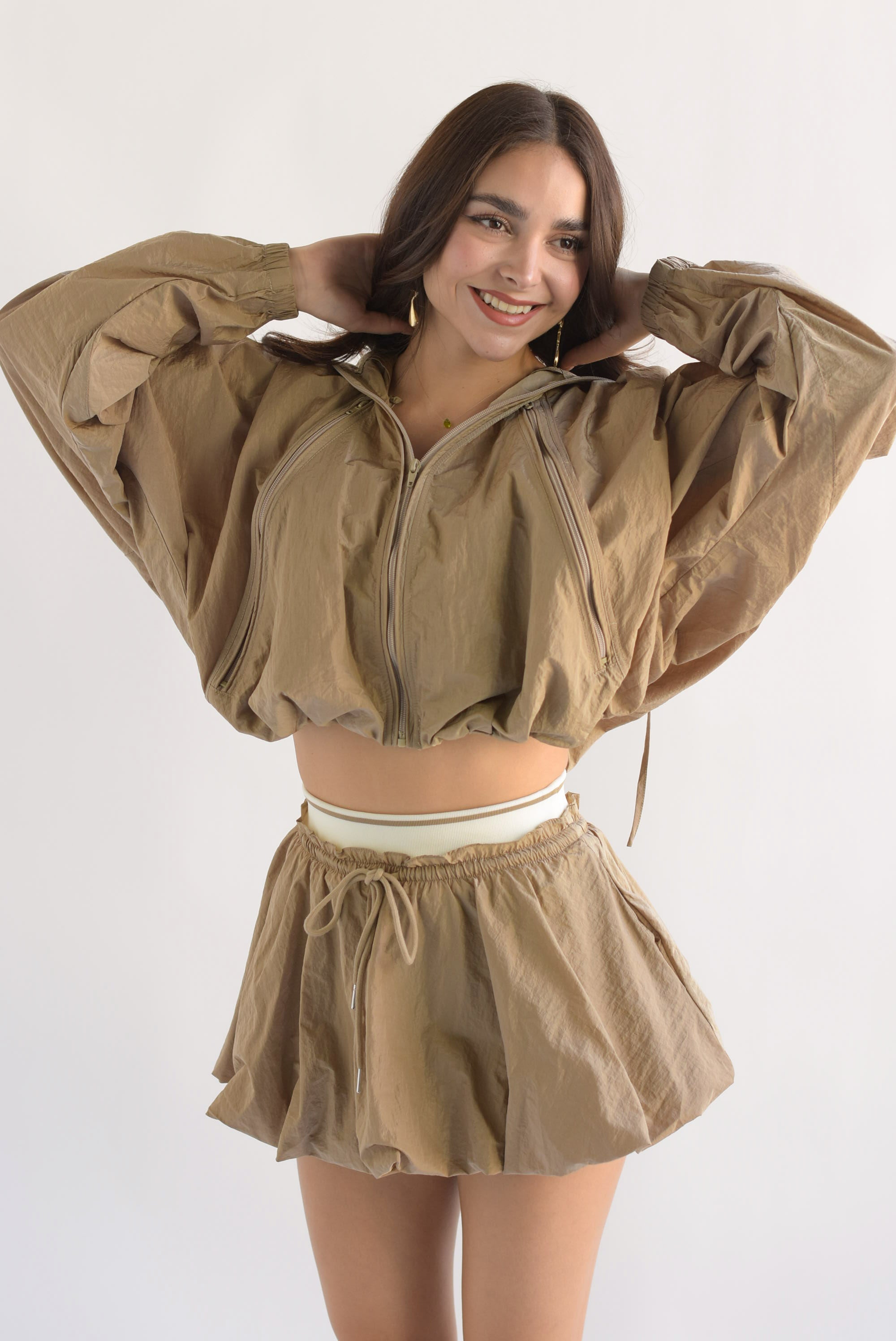 Set Falda y Chamarra globo parachute Moka