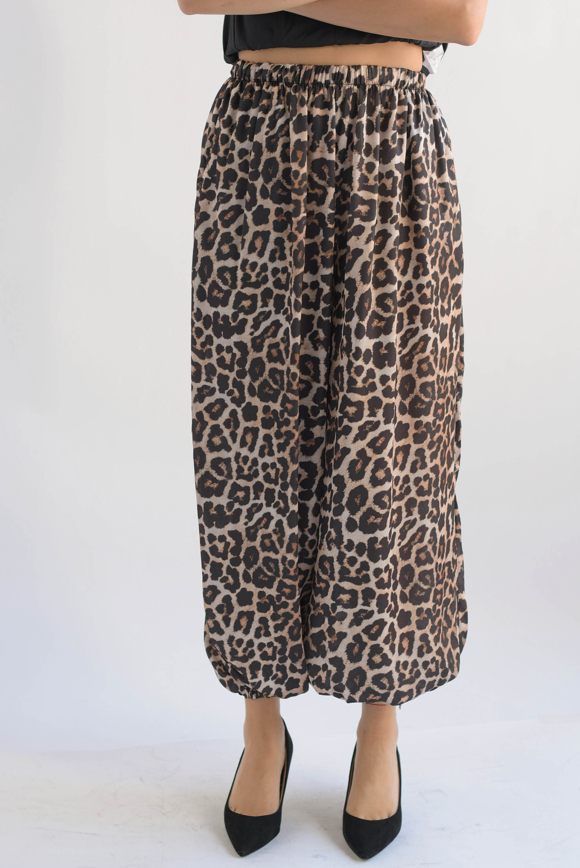 Pantalón globo cintura elástico Leopardo