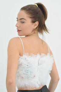 Fashion Styled Top tulle Blanco