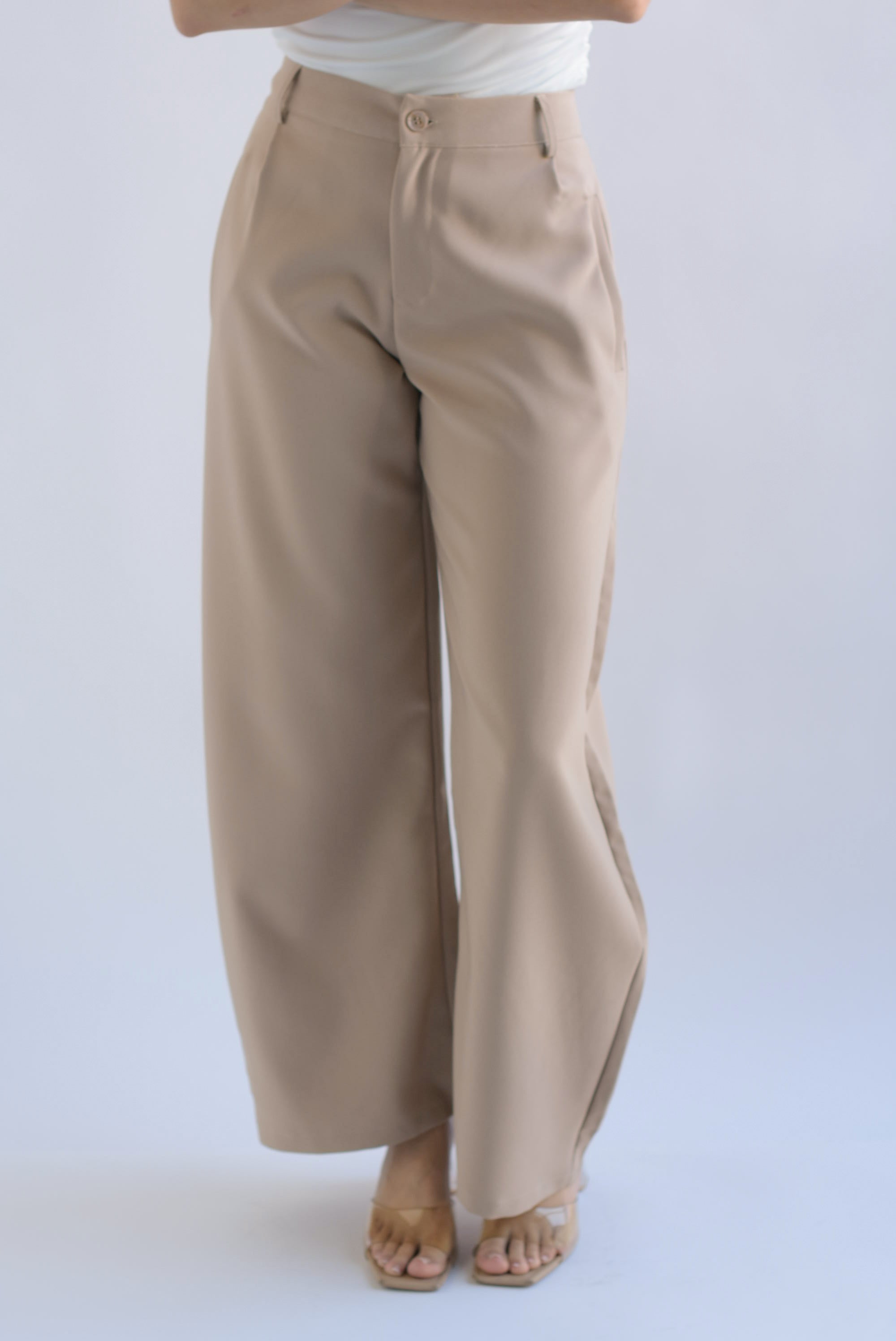 Pantalón de vestir barrel Beige