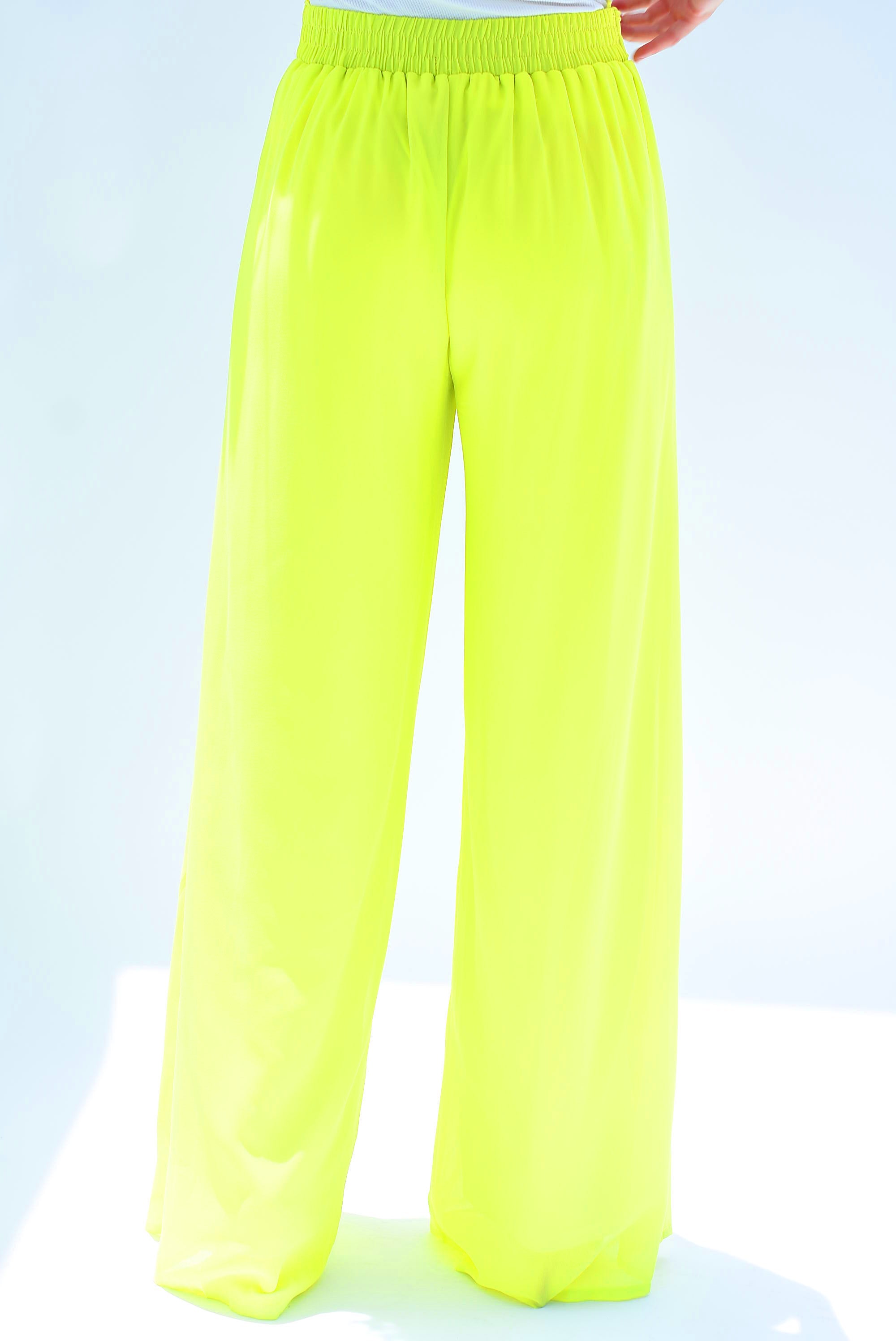 Pantalón de pierna ancha gasa Lime