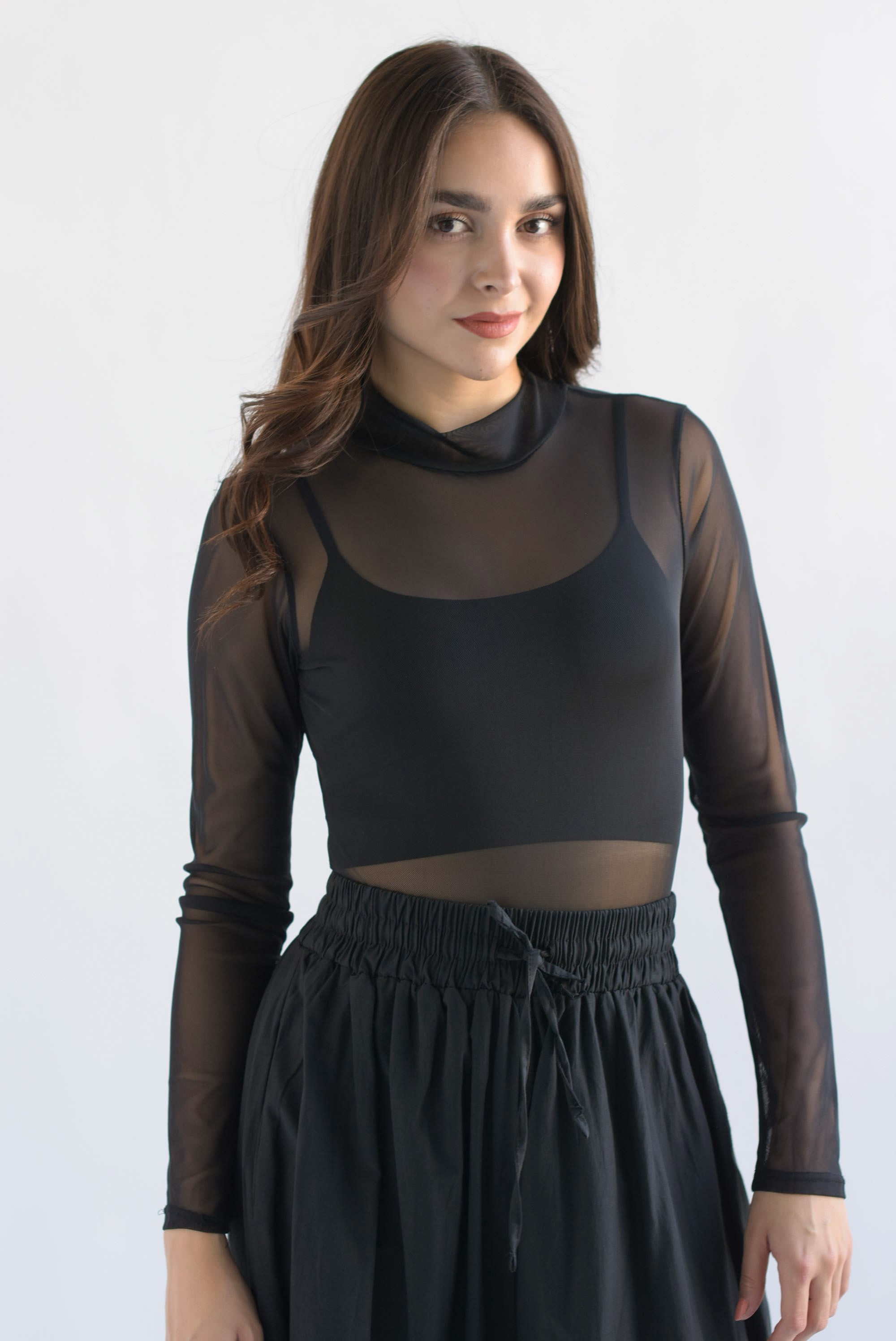 Body mesh manga larga Negro