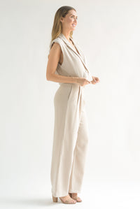 Fashion Styled Set Pantalón y Chaleco crop Crudo
