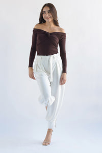 Fashion Styled Pantalón globo tobillos anchos Blanco