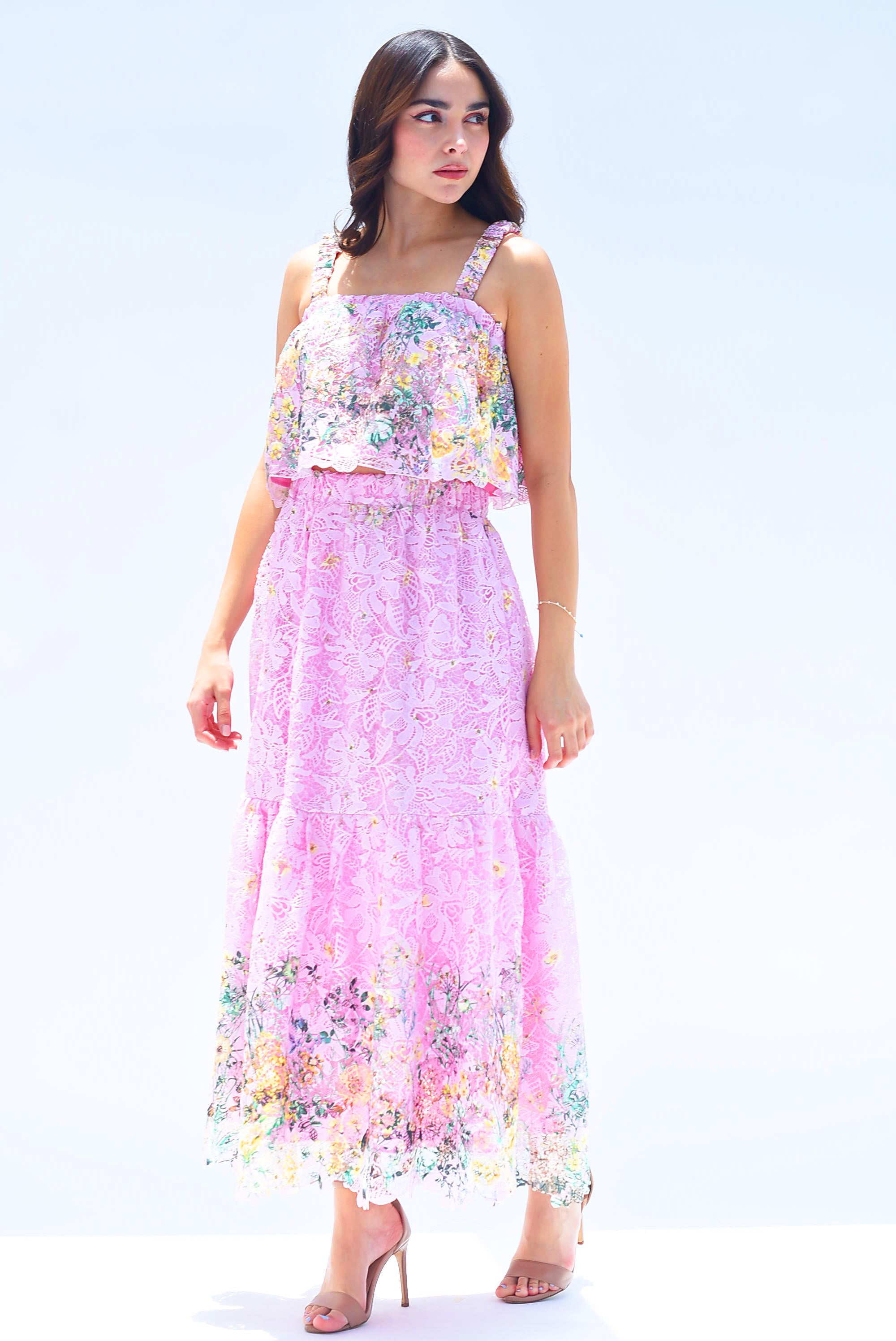 Set Falda y Top guipur Flores