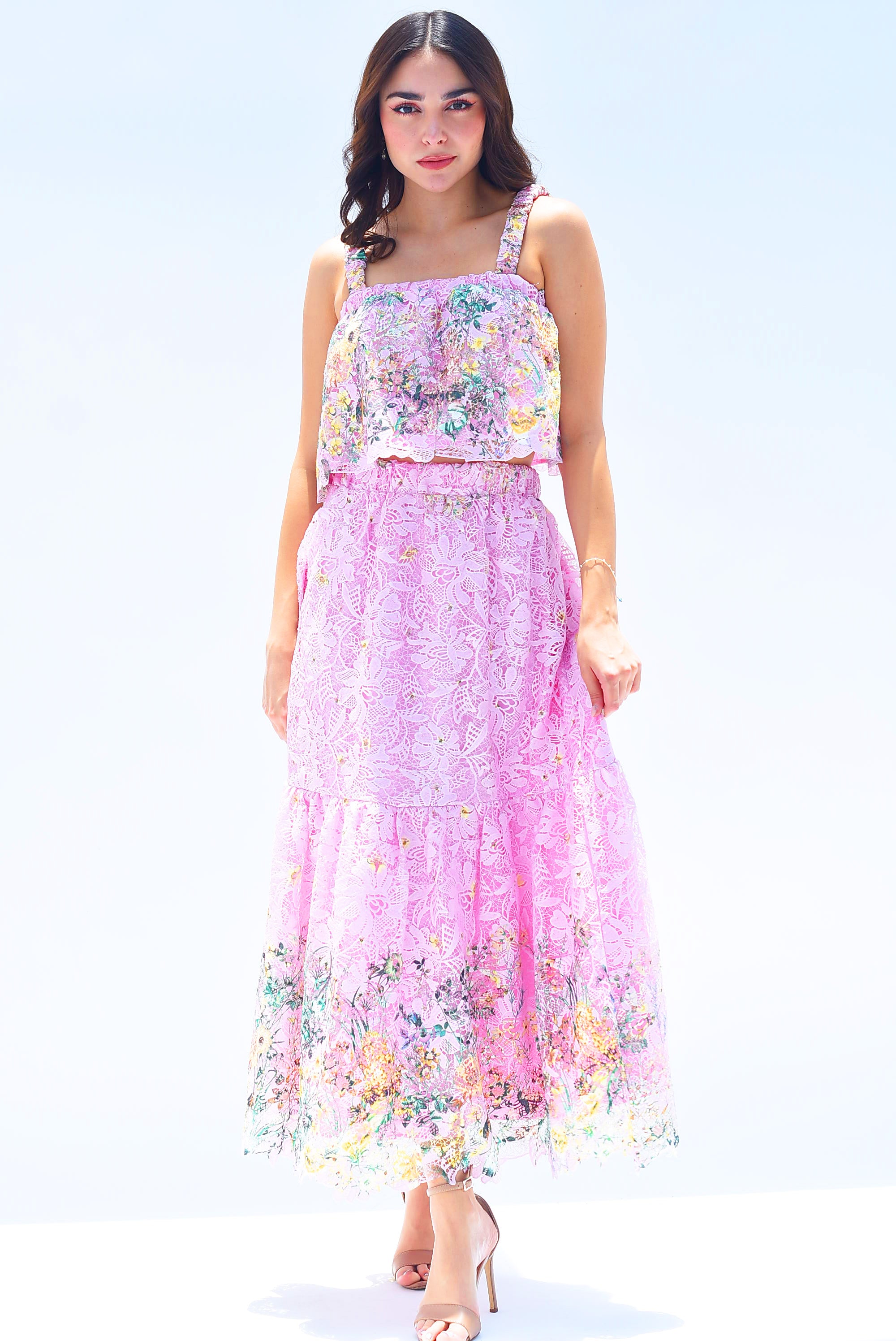 Set Falda y Top guipur Flores