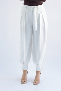 Fashion Styled Pantalón globo tobillos anchos Blanco
