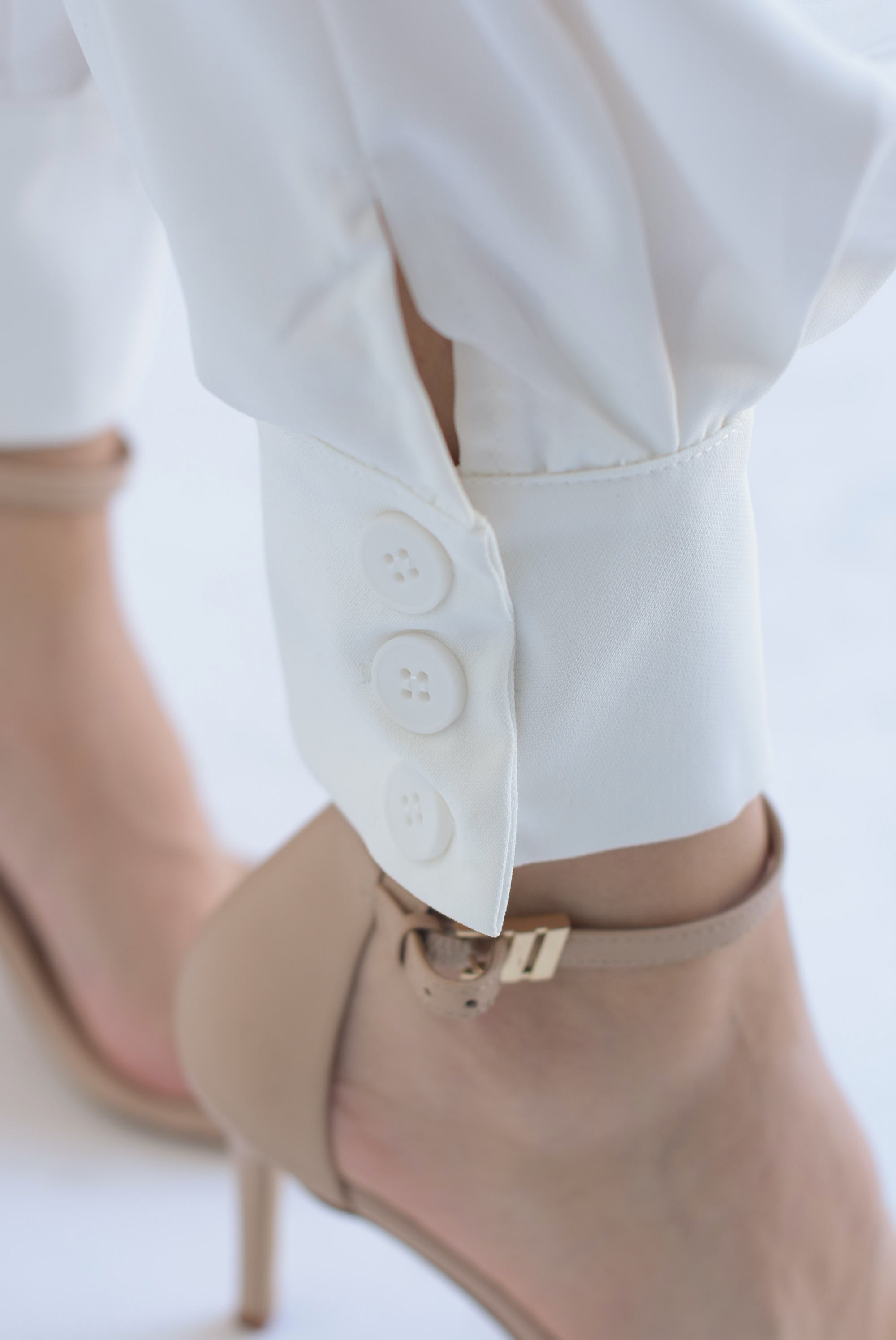 Pantalón globo tobillos anchos Blanco