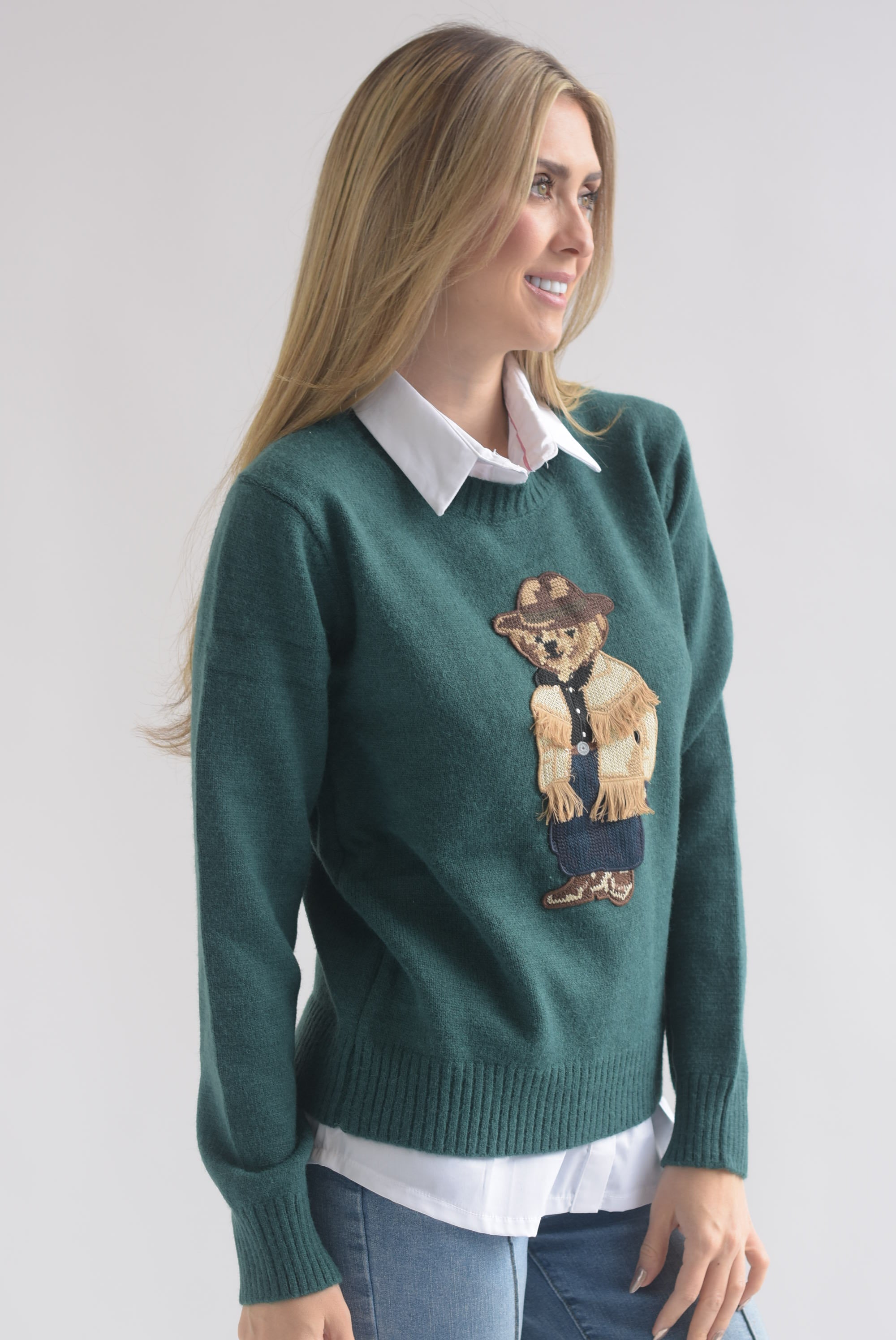 Sweater oso chamarra flecos