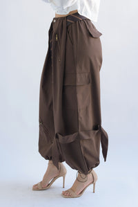 Fashion Styled Pantalón pinzas wide corbata Espresso