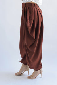 Fashion Styled Pantalón globo picos Marrón