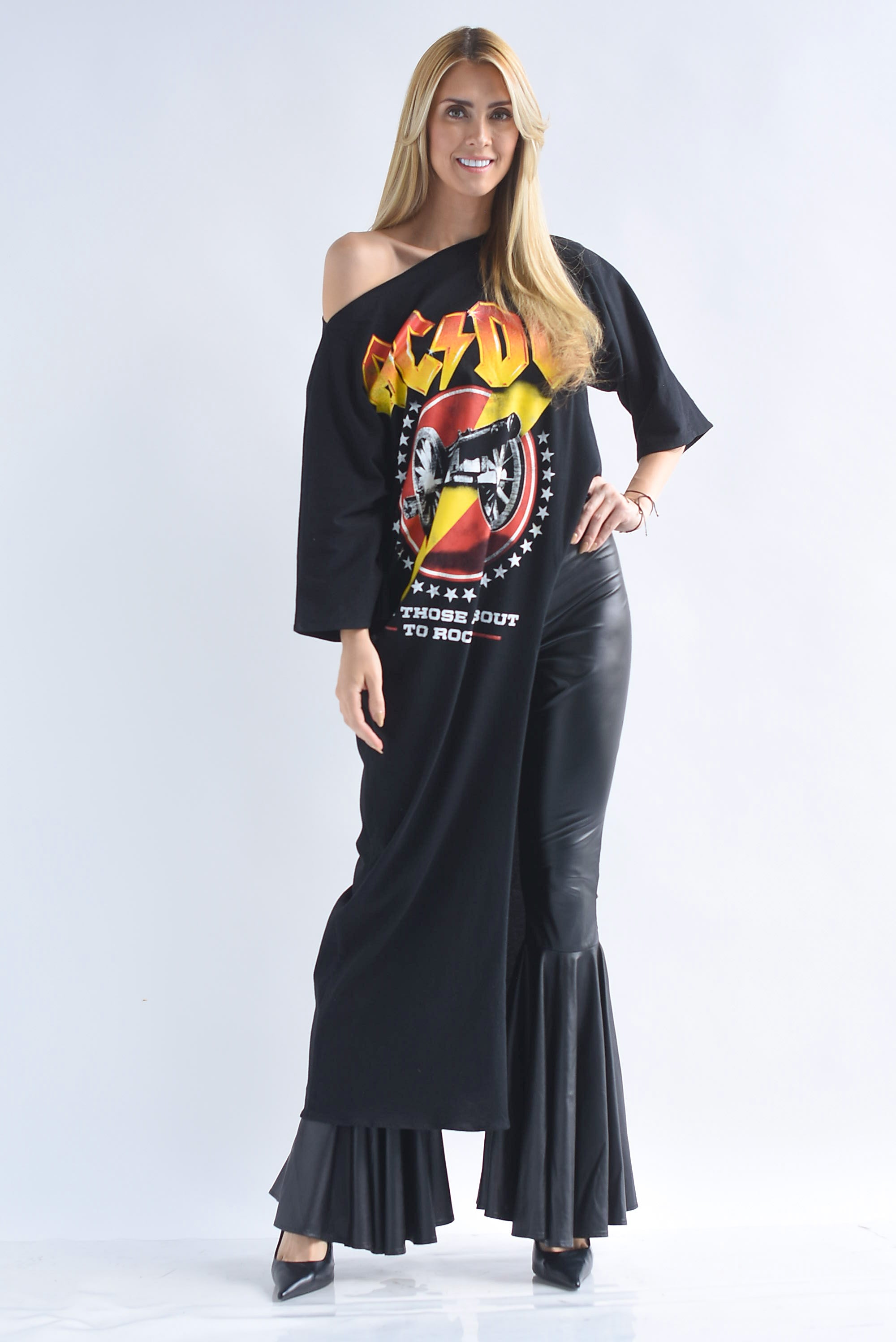 Maxi T-Shirt ACDC asimétrica