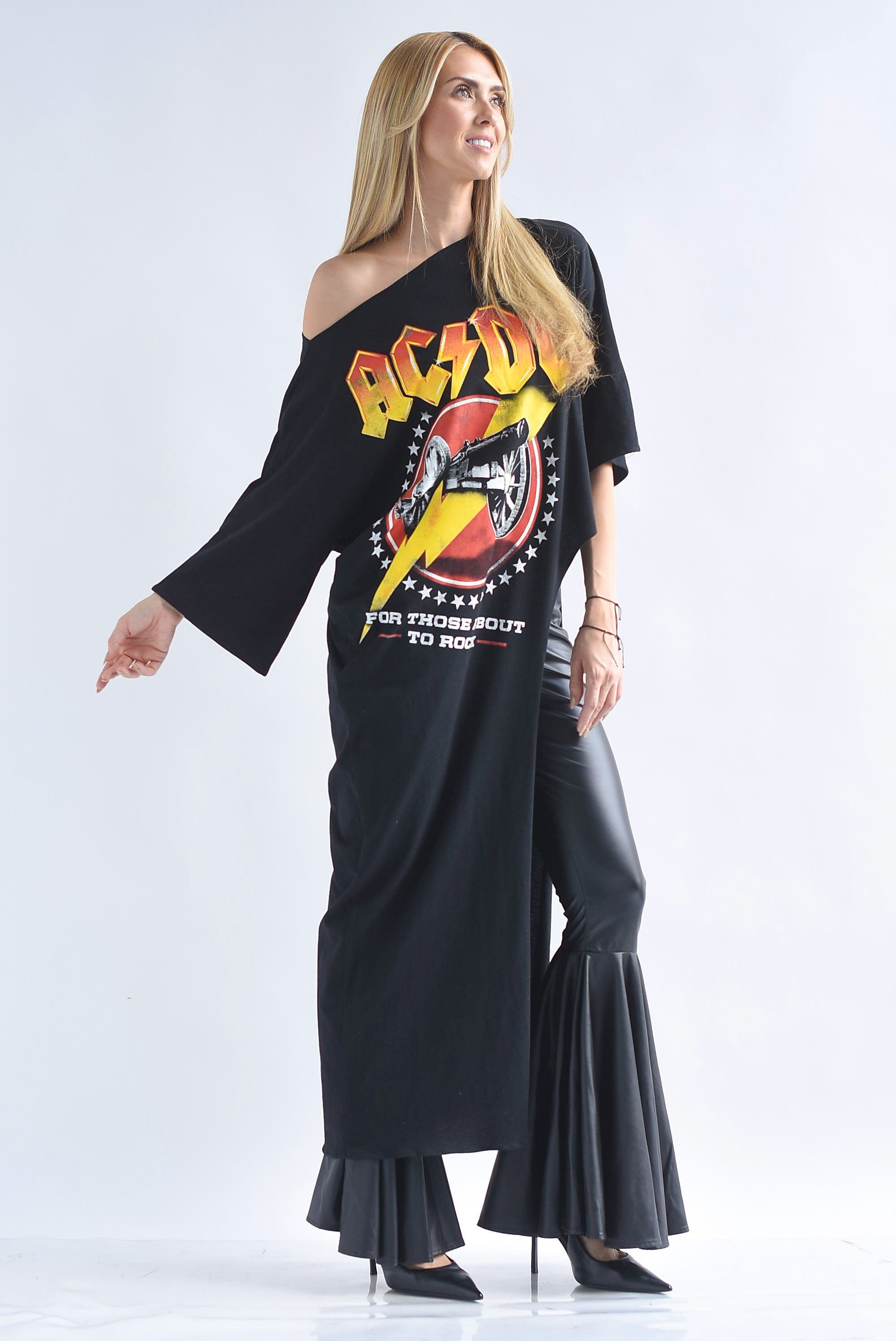 Maxi T-Shirt ACDC asimétrica