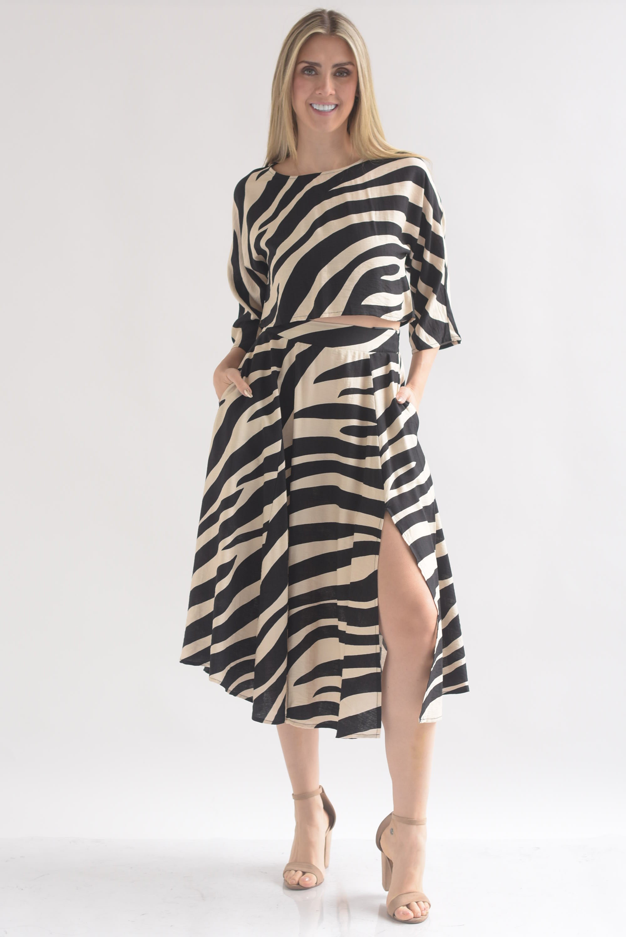 Set Falda y Blusa crop zebra