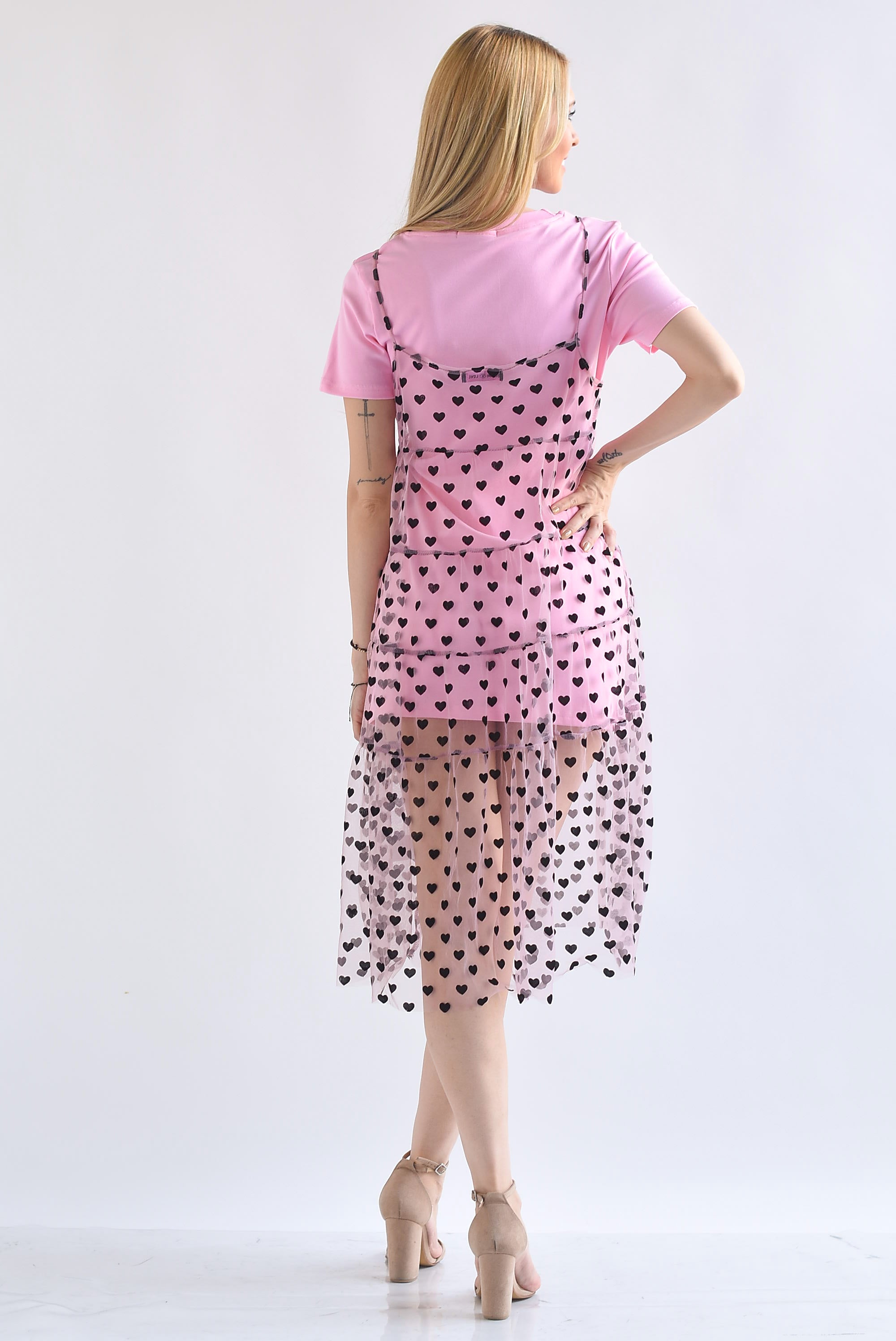 T-Shirt dress con Vestido tulle