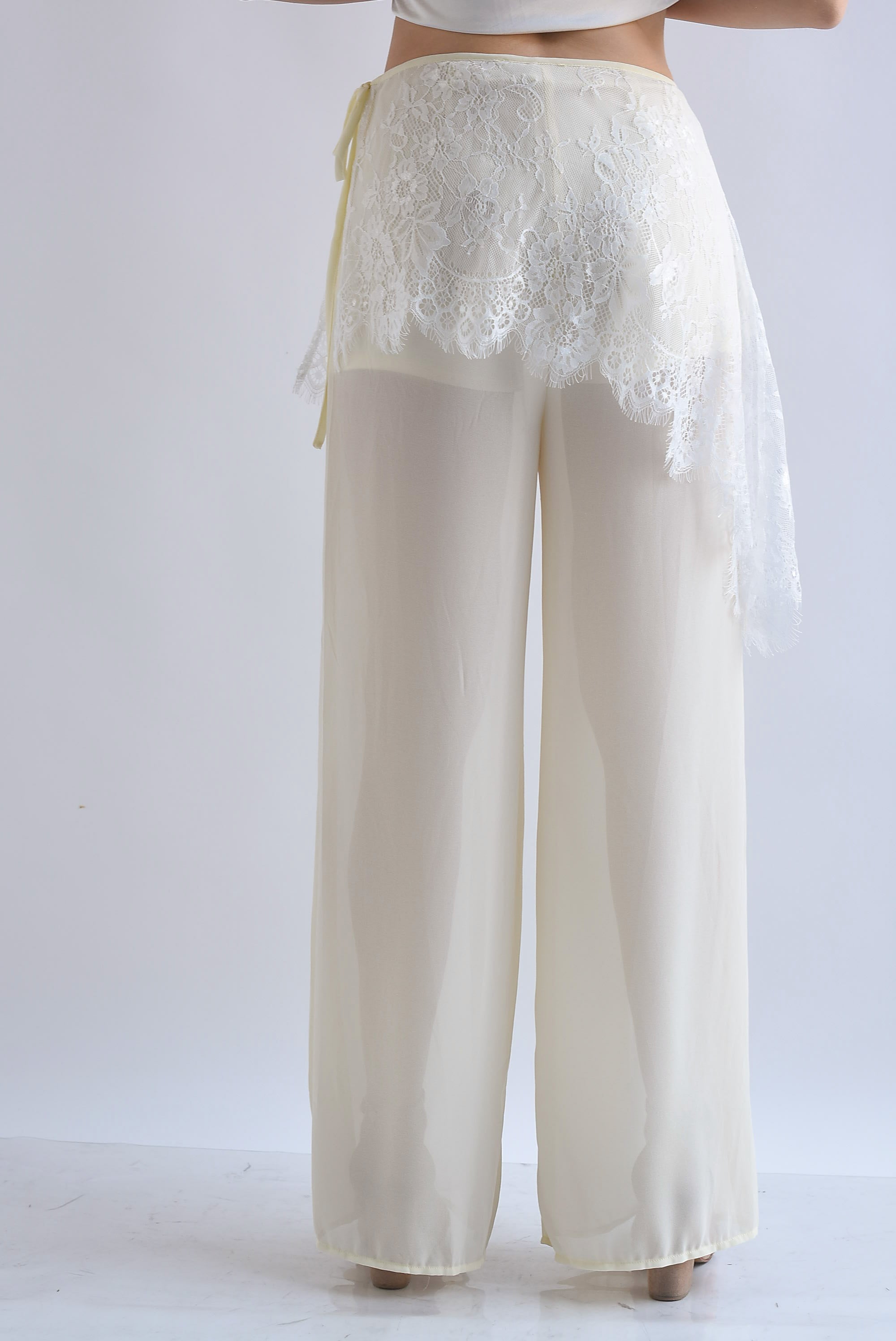 Pantalón gasa pareo encaje