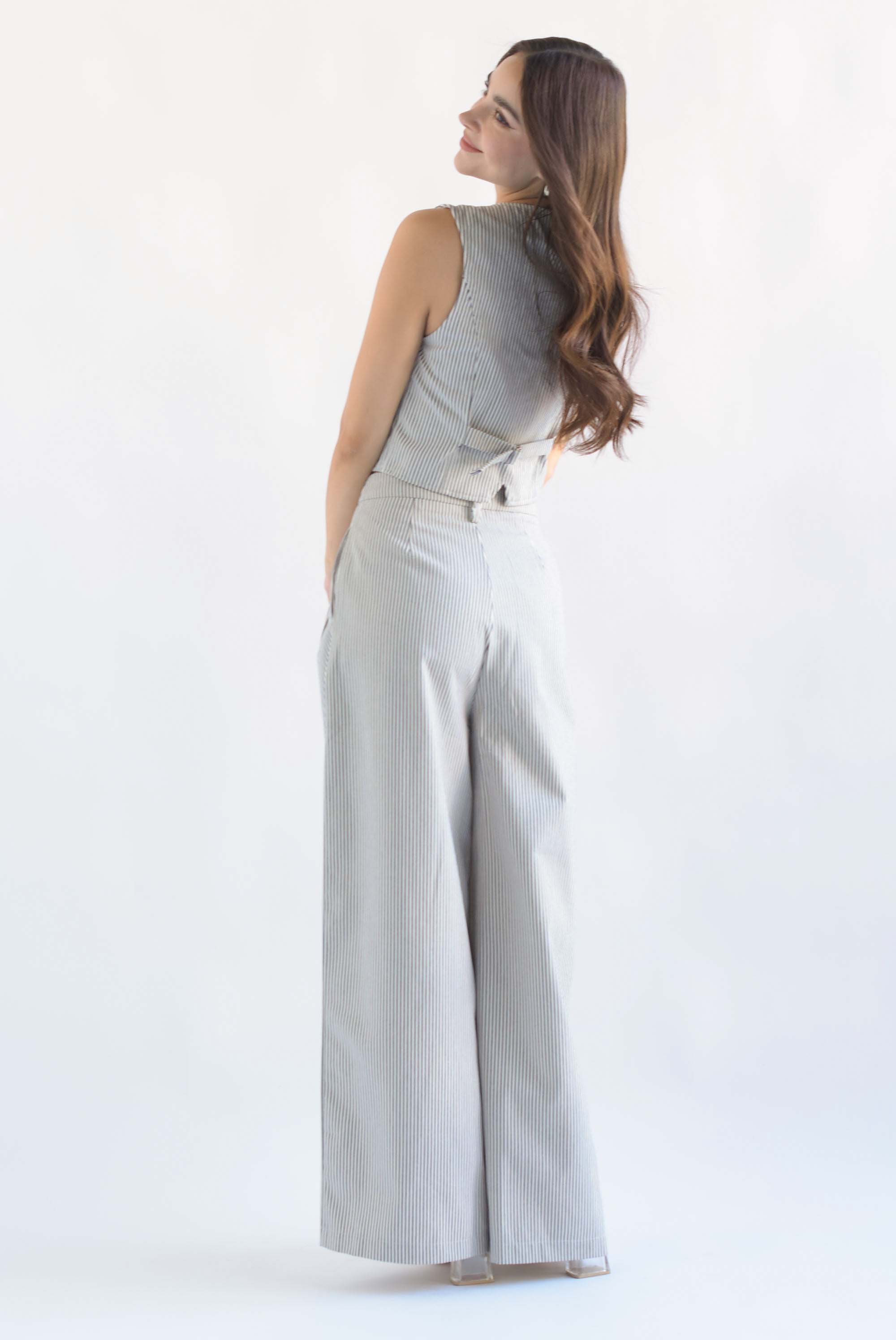 Set Pantalón y Chaleco líneas Denim Azul Marino