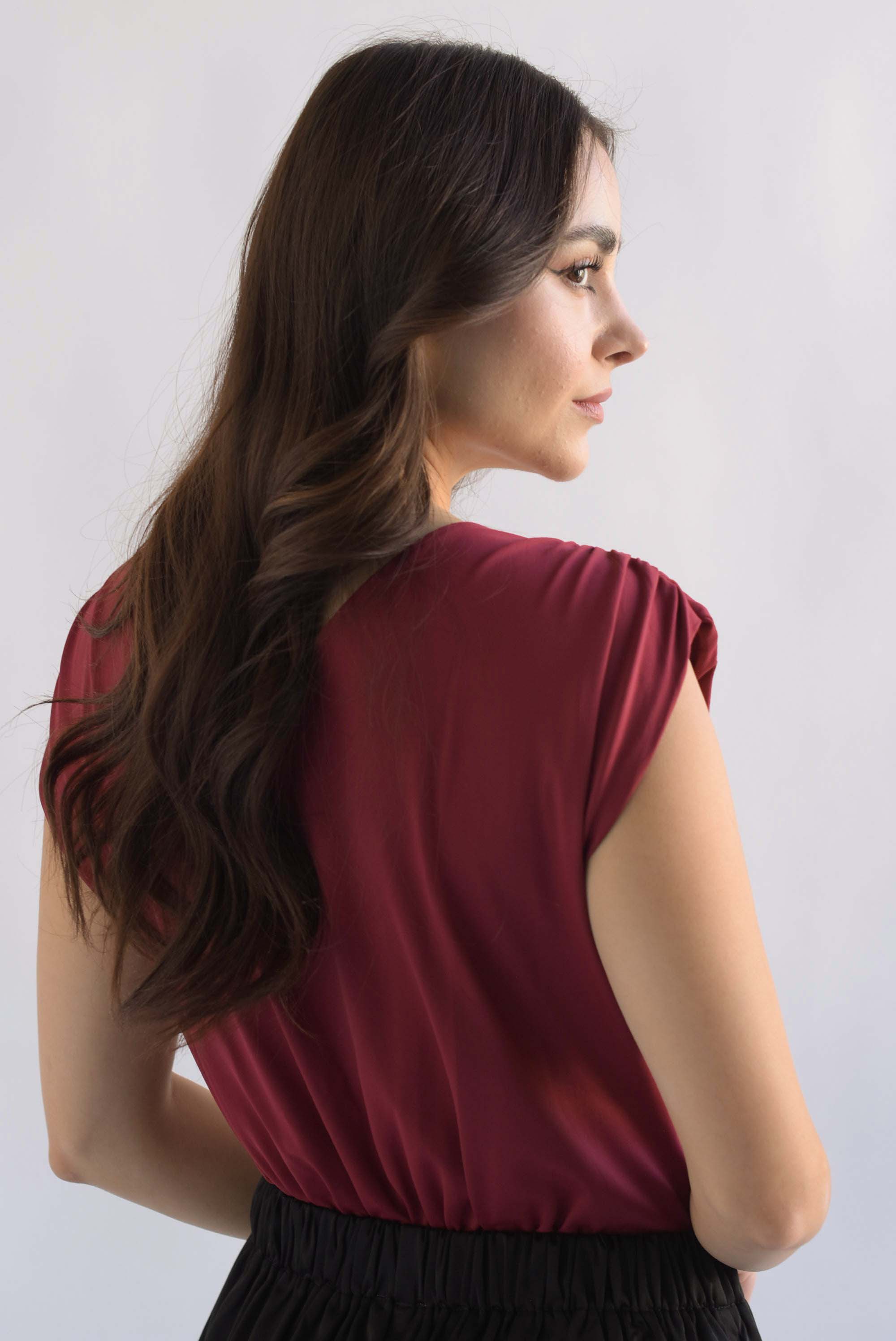 Body cruzado drapeado Rojo Cereza