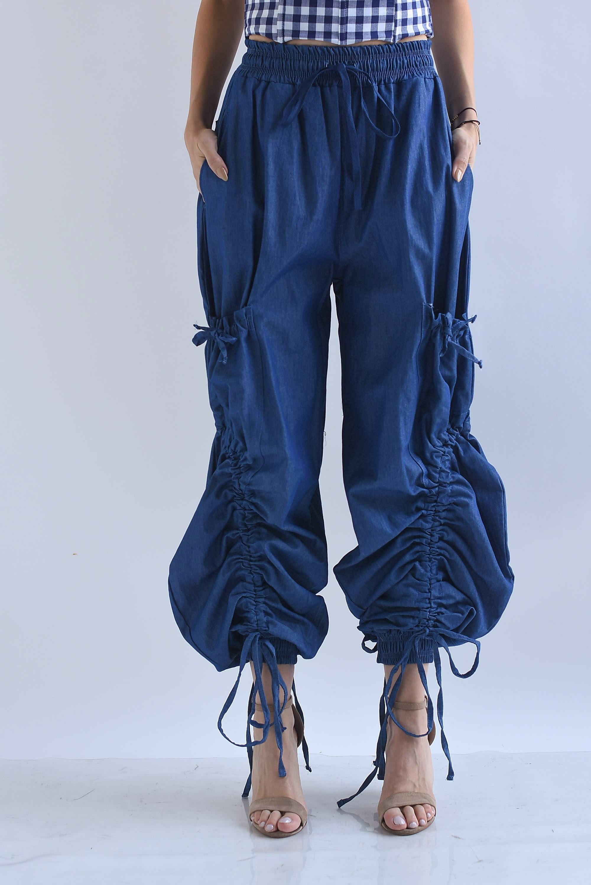 Pantalón globo cargo jaretas