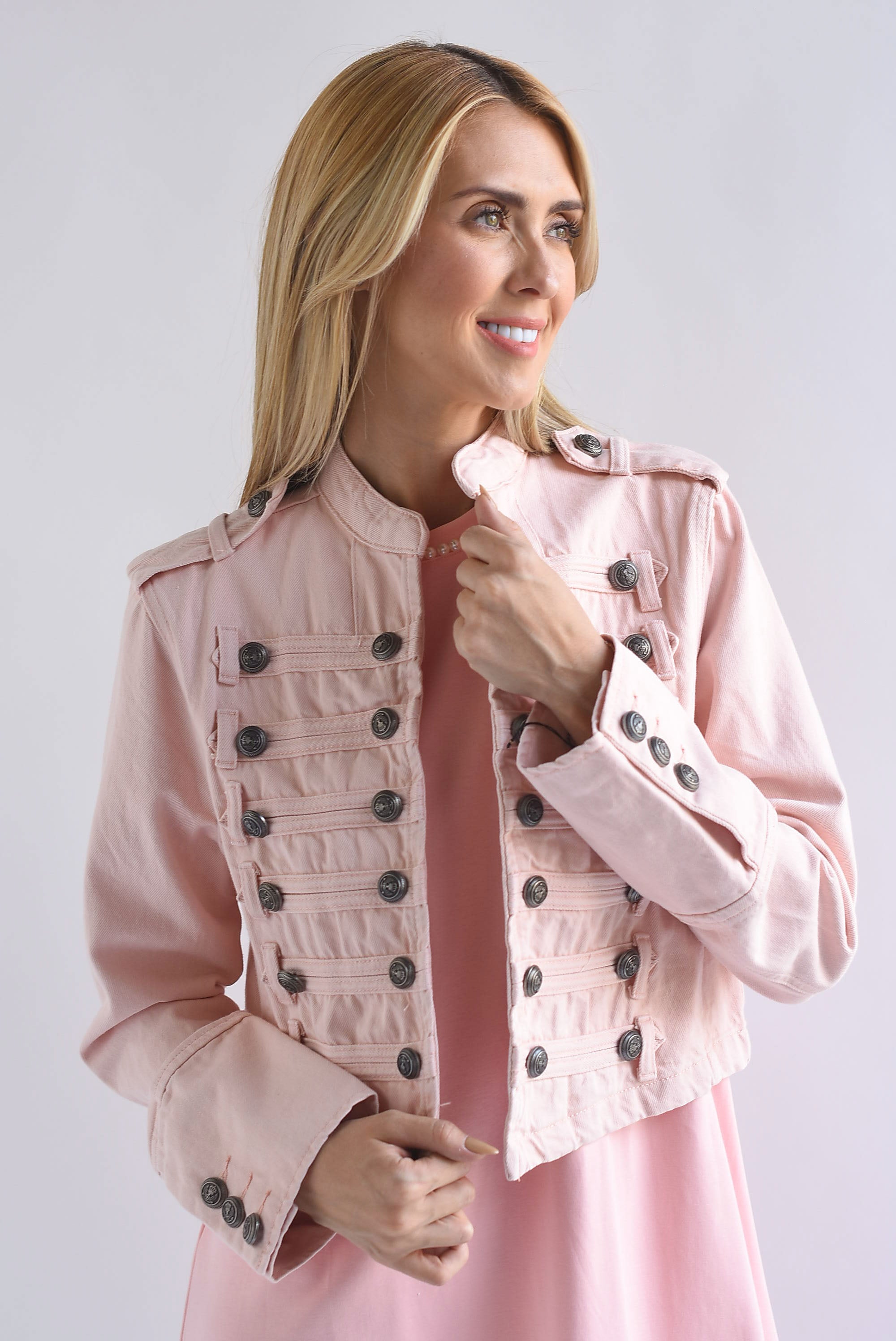 Chamarra militar Denim pastel