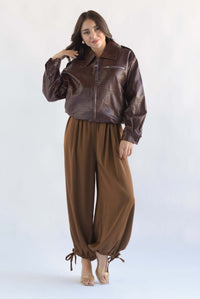 Fashion Styled Chamarra vinipiel Cocodrilo Vino