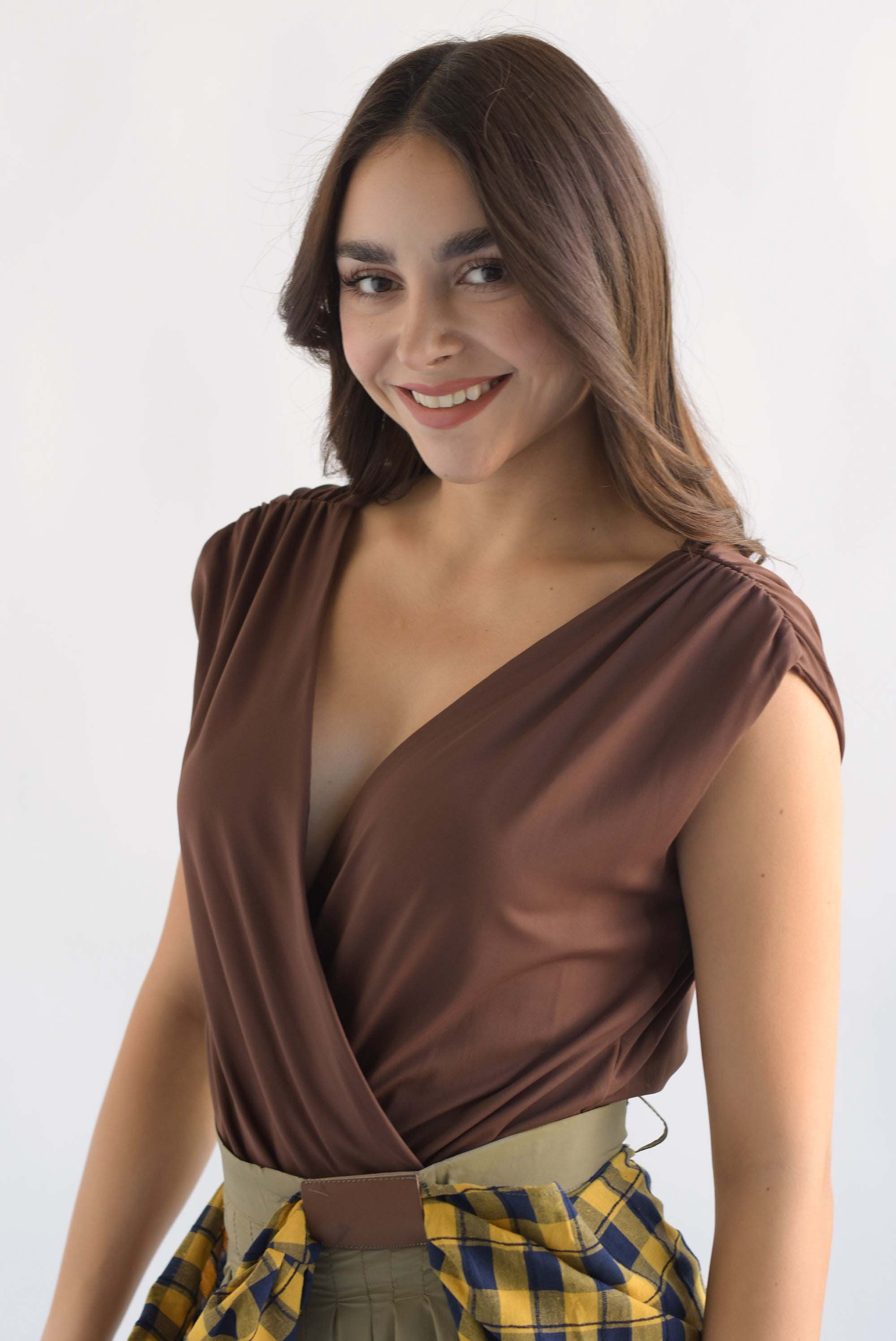 Body cruzado drapeado Espresso