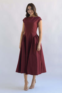 Fashion Styled Vestido torso largo Vino