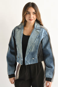 Fashion Styled Chamarra Denim Parachute