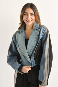 Fashion Styled Chamarra Denim Parachute