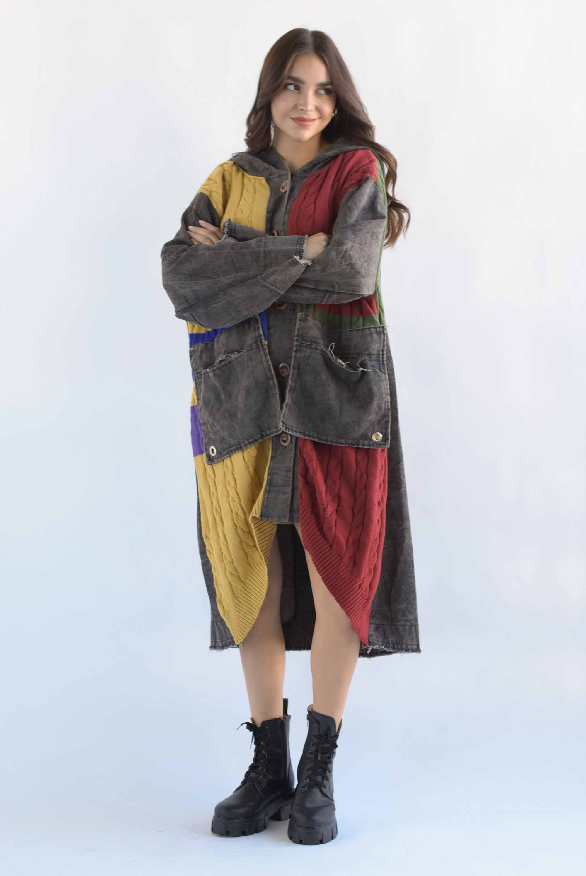 Vestido sweater hoodie Denim